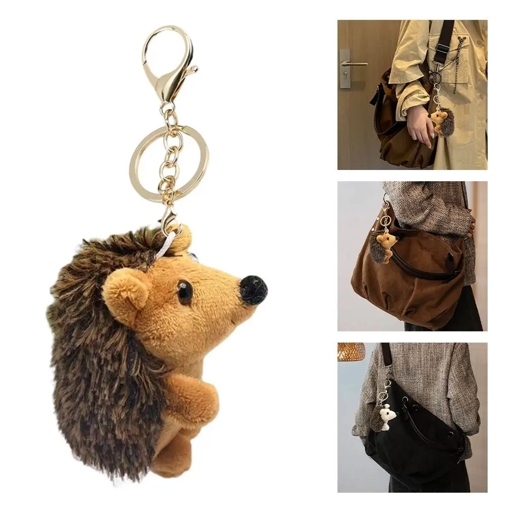 Soft Stuffed Hedgehog Keychain Small Pendant Plush Keyring Plush Pendant Adorable Design 10CM Creative Keychain Bags Key Chain