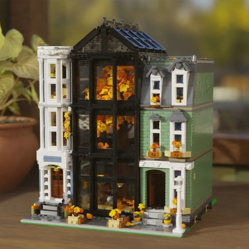 

3762PCS MOC Botanical Autumn Arboretumss Vibrant Greenhouse Modular DIY Model Building Blocks Birthday Toys Gift