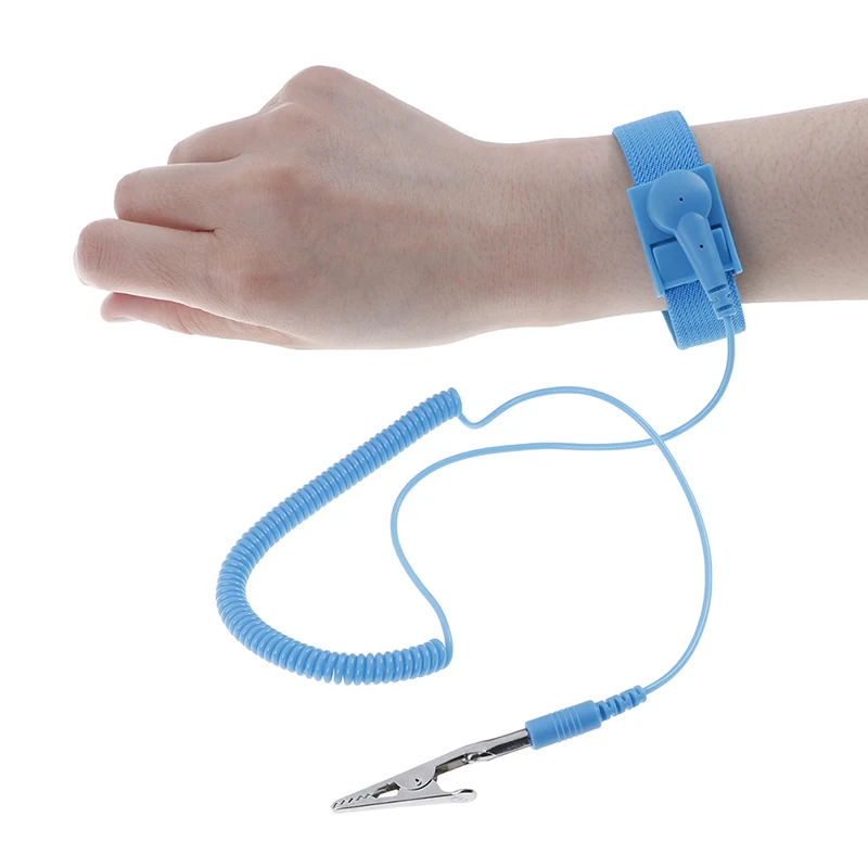 B*Adjustable ESD Discharge Cable Wrist Band Strap Hand With Spare Wristband Anti Static Bracelet Electrostatic Cordless Wireless
