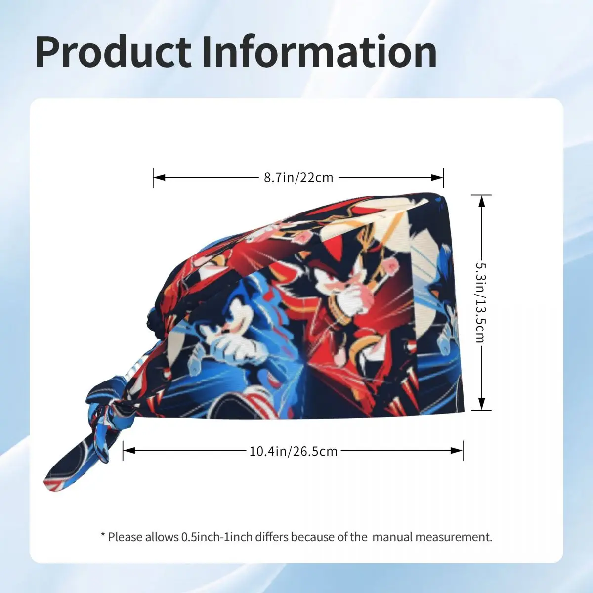 قبعة ممرضة عصرية بتصميم سونيكز ذا هيدجوج، قبعة طبية مريحة ومسامية للجنسين ومناسبة للنساء ذوات الشعر الطويل، قبعة عمل.