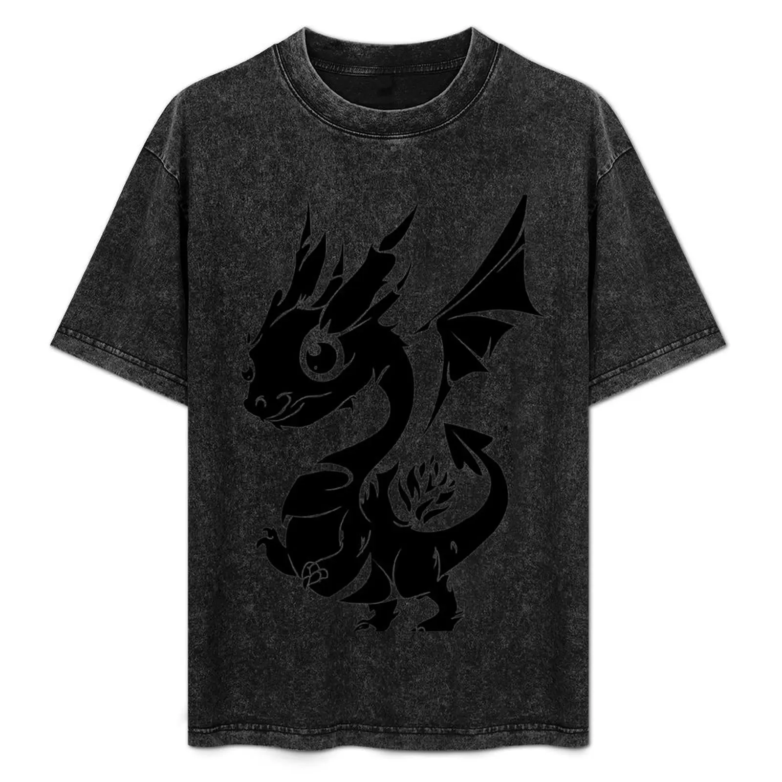 

Cute Silhouette Dragon Illustration T-Shirt Work Comfort T-Shirt for Men