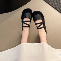 ClaWave Women Two Tone Crisscross Strap Ballet Mary Jane Flats Soft Casual Loafer Low Heel Slip On Daily Walking Ballerina Shoes - Image 5