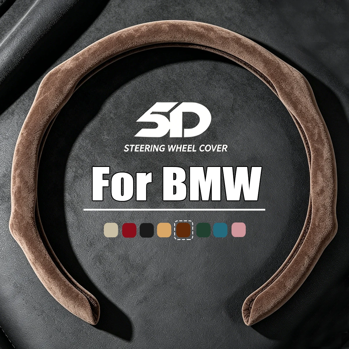 O/D Shaped Suede Steering Wheel Covers Universal Car Anti-slip For BMW i3 i4 iX i7 iX5 XM  iX1 iX3 xDrive25L 5D Car Accessories