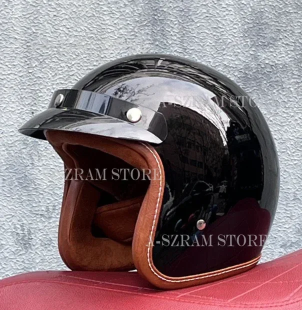 

Open Face Helmet Summer Retro Motorcycle Helmet DOT CertificationMoto Helmet Capacete De Casco Vintage Casque Vintage Motorbike