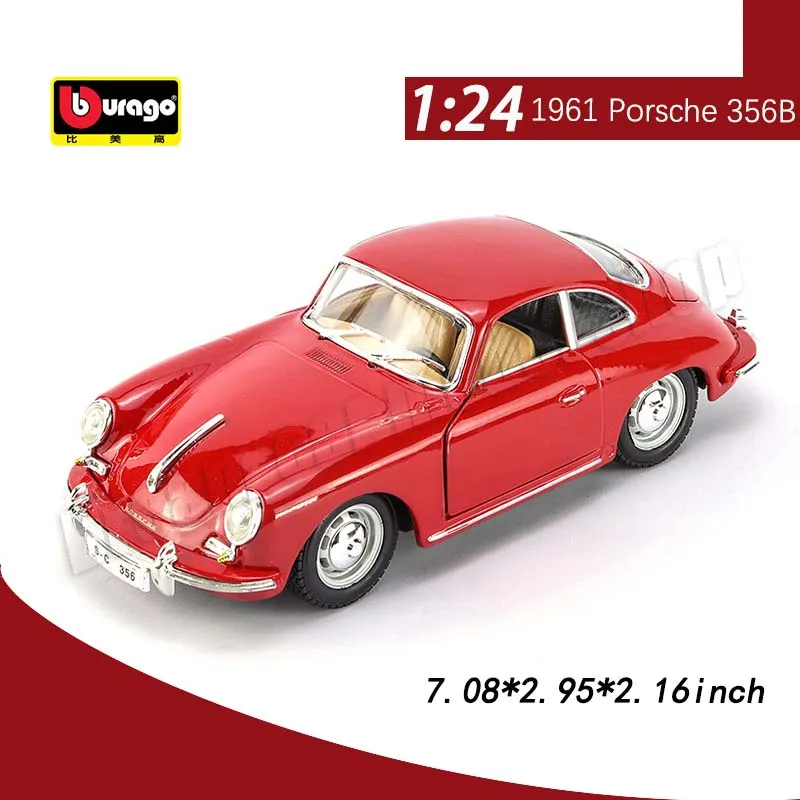 Bburago 1:24 1961 Porsche 356B Alloy Car Model Toys Die-cast Model Car Collectible Gift Miniature Cars Decoration Model