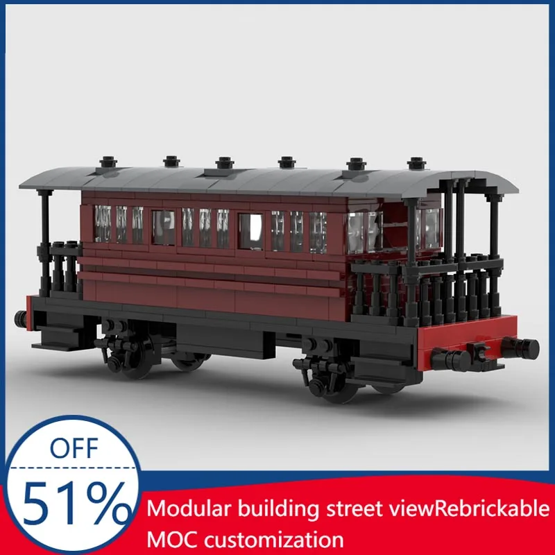 

544PCS Henrietta GER Wisbech 4-Wheel Train Coach MOC Model Custom Blocks DIY Assembly Educational Toy Train Scene Display Gift