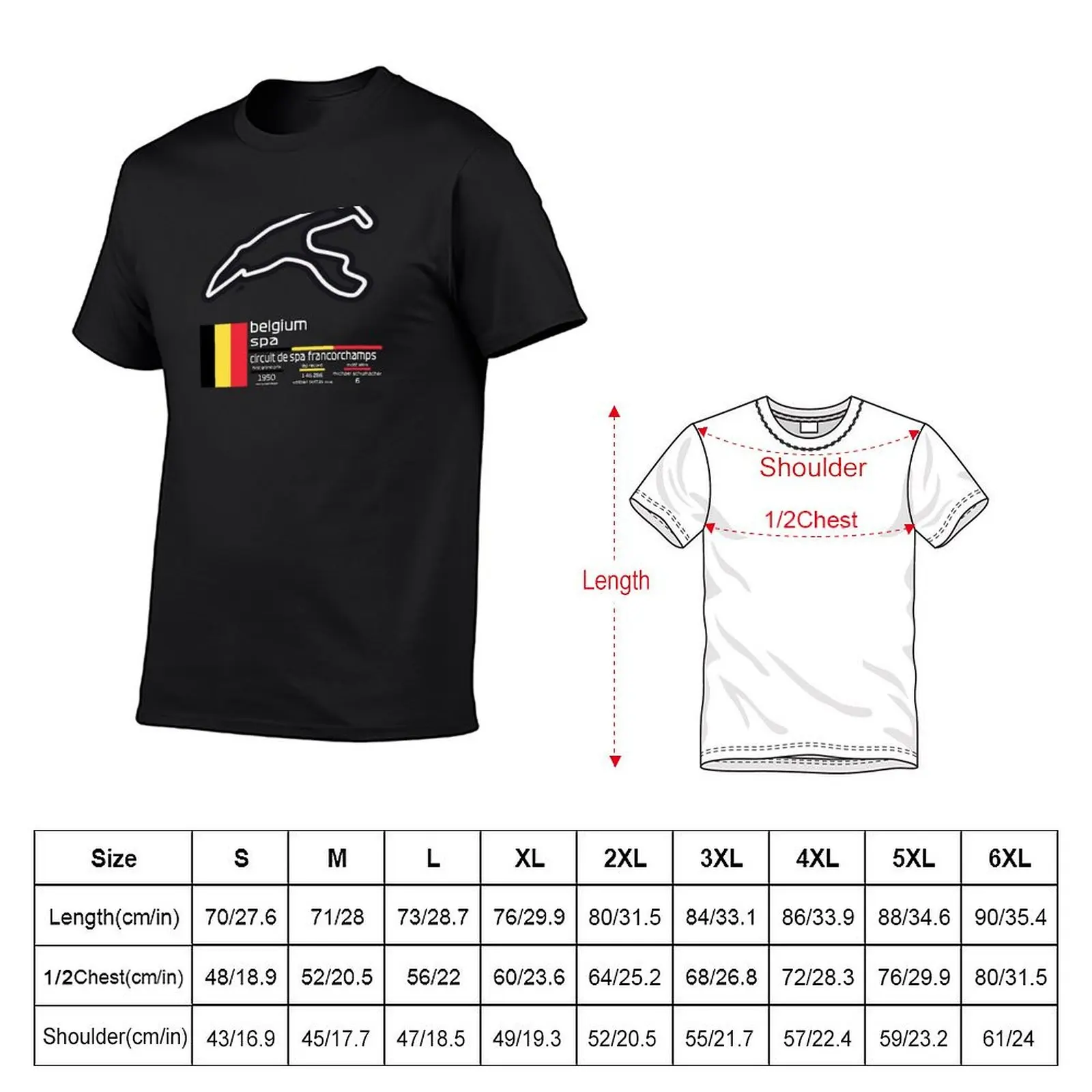 Circuit de Spa-Francorchamps F1 Records T-Shirt summer top blanks tops designer t shirt men