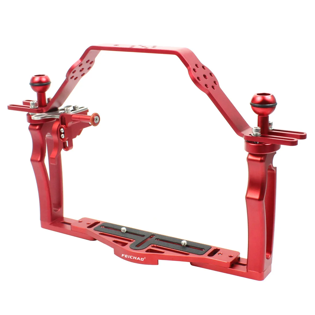 FEICHAO Dual Handle Aluminium Tray Stabilizer Rig for Underwater Camera Housing Case Diving Tray Mount for GoPro13 Action Camera