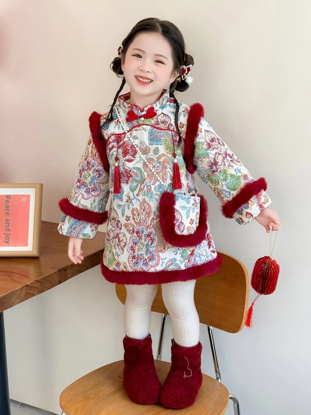 

Зимний наряд Dr для девочек, детская новогодняя одежда, 2025 г., детская зимняя церемония дня рождения, традиционный китайский сле