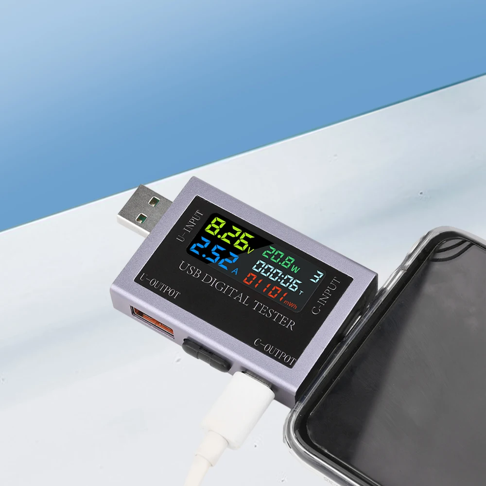 DC 4,5~50V 0-8A Typ-C USB-Tester Digitales Voltmeter Amperemeter Strom-Spannungs-Messgerät Volt-Amperemeter-Detektor Powerbank-Ladegerät ﻿ – Detail 5
