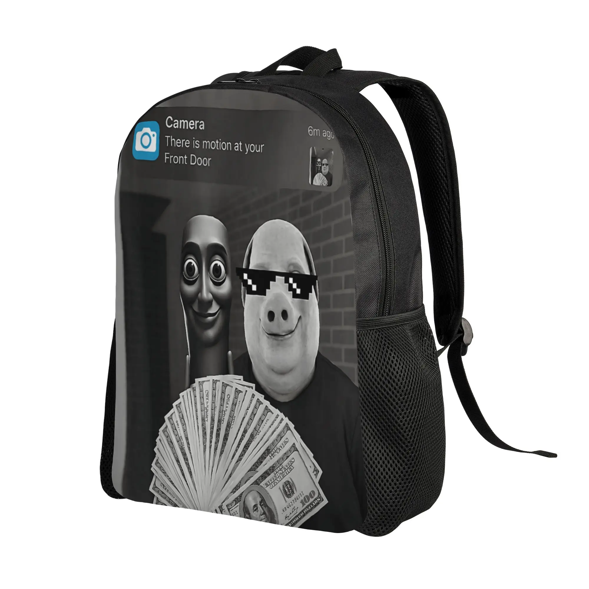Tung Tung Tung Sahur John Pork (2) Backpack  Unisex Polyester Cycling Backpacks Soft Kawaii School Bags Rucksack