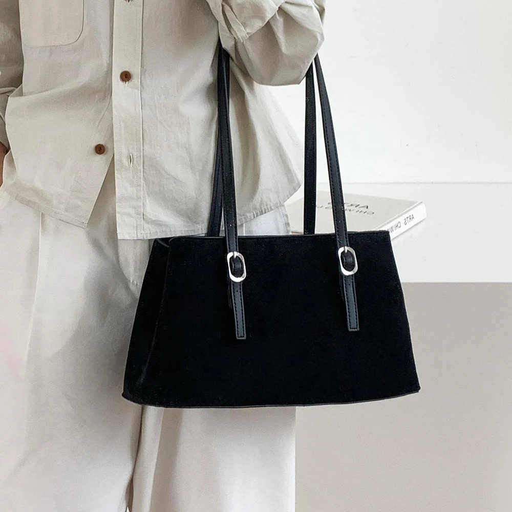 Retro Suede Shoulder Bags for Women Multiple Compartment Tote Handbag Autumn and Winter Bucket Bag NEW Designer Women's Bags