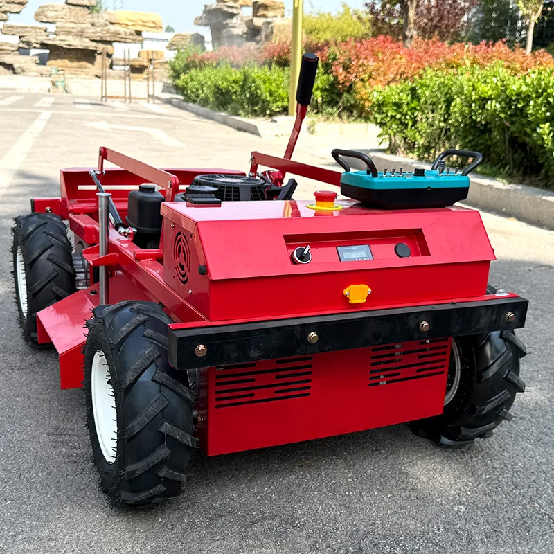 Customized Powerful Lawn Mower Crawler Petrol Remote Control Grass Cutting Machine for Farm