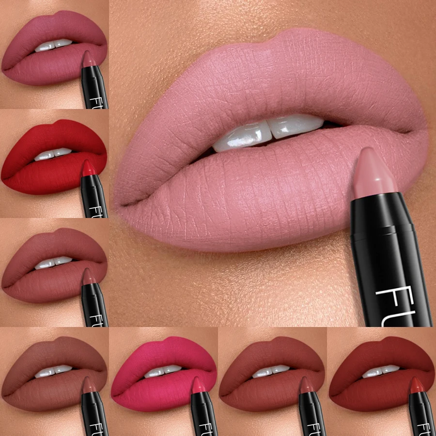 21-Kleuren Lippenstift Potlood Waterdicht Sexy Rode Matte Contour Tint Lippenstift Blijvende non-stick Cup Lipliner Pen Lip make-up Cosmetische