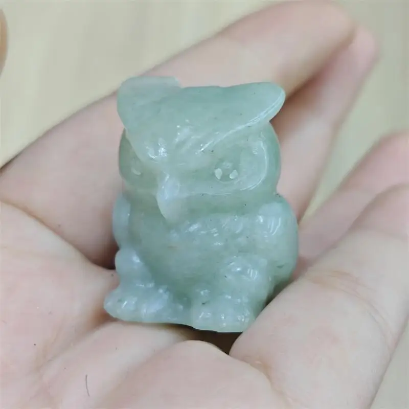 Natural Crystal Quartz Owl Carving Halloween Healing Reiki Gift Festival Holiday Craft For Decoration 1pcs