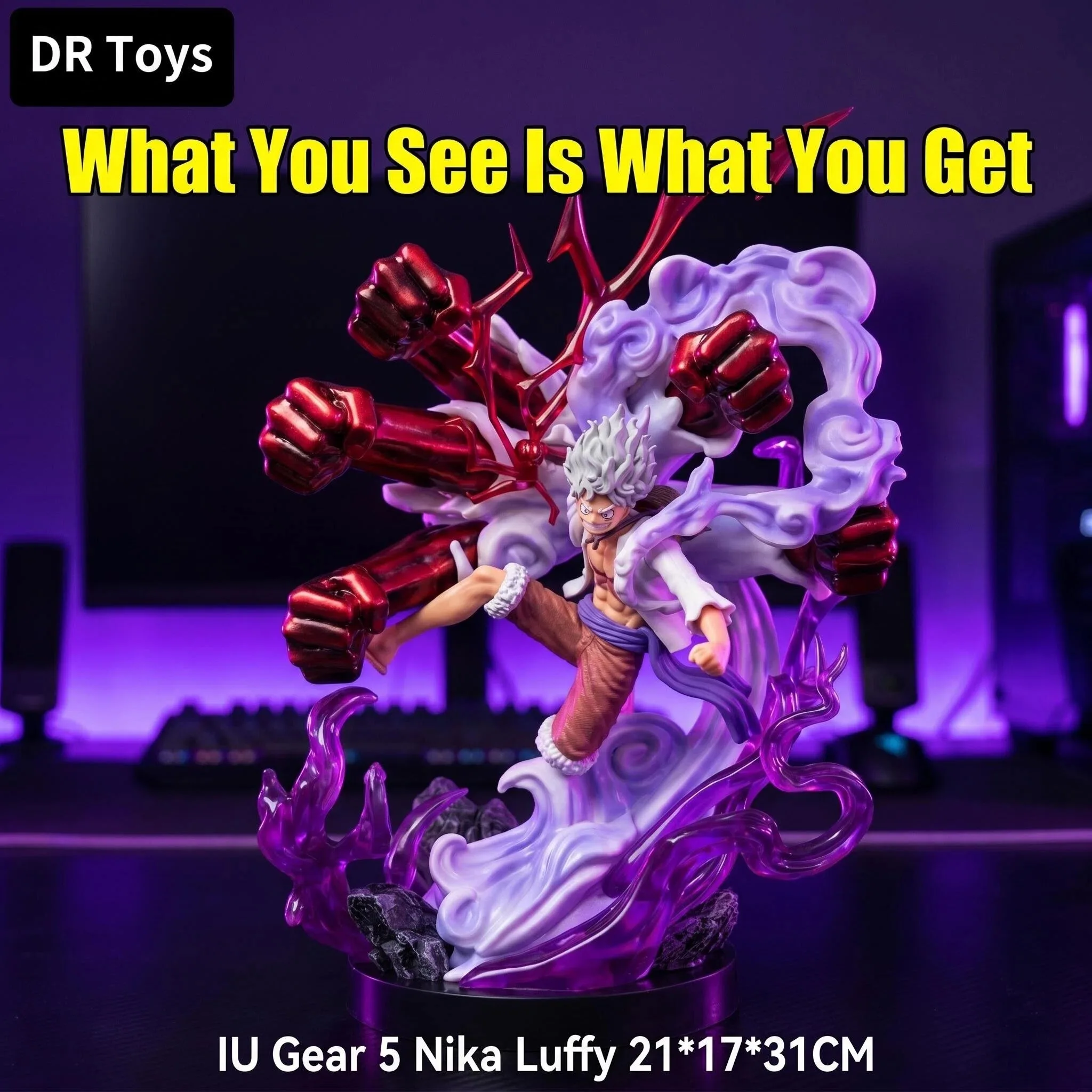 

DR Studio DR Five Levels Sun God Nika Luffy Five Fists Hair Shooting Form Statue Model Anime Handmade Ornament