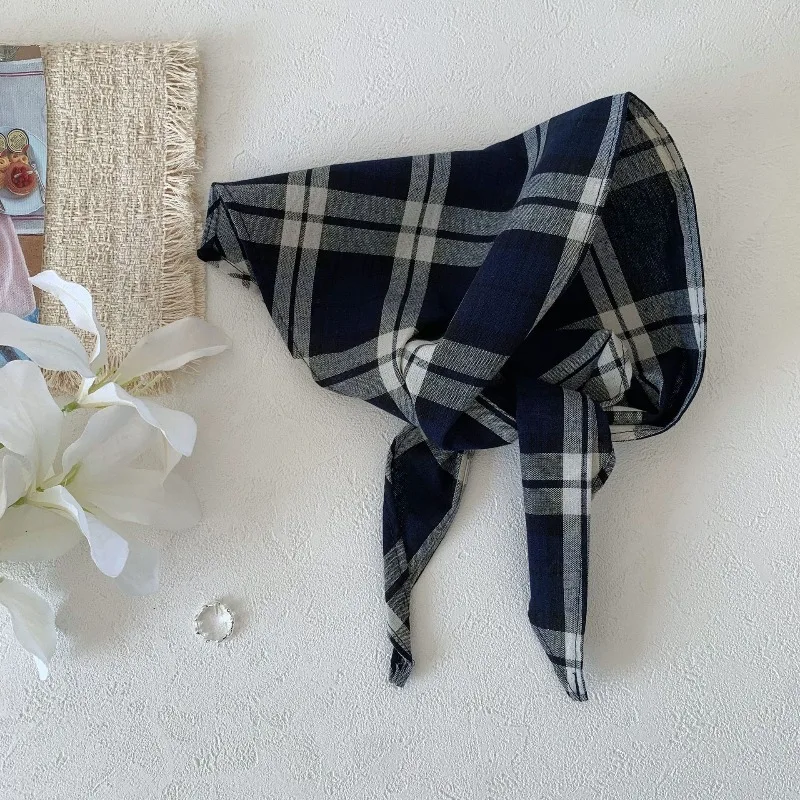 

Retro pastoral style patterned triangular scarf women's spring new literary neck headband small neckerchief accessory