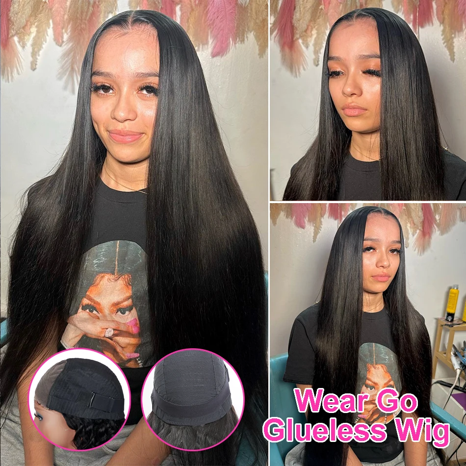 13×6 Lace Frontal Wig Brazilian Bone Straight 13x4 Transparent Lace Front Human Hair Wig For Black Women Pre Plucked Bling