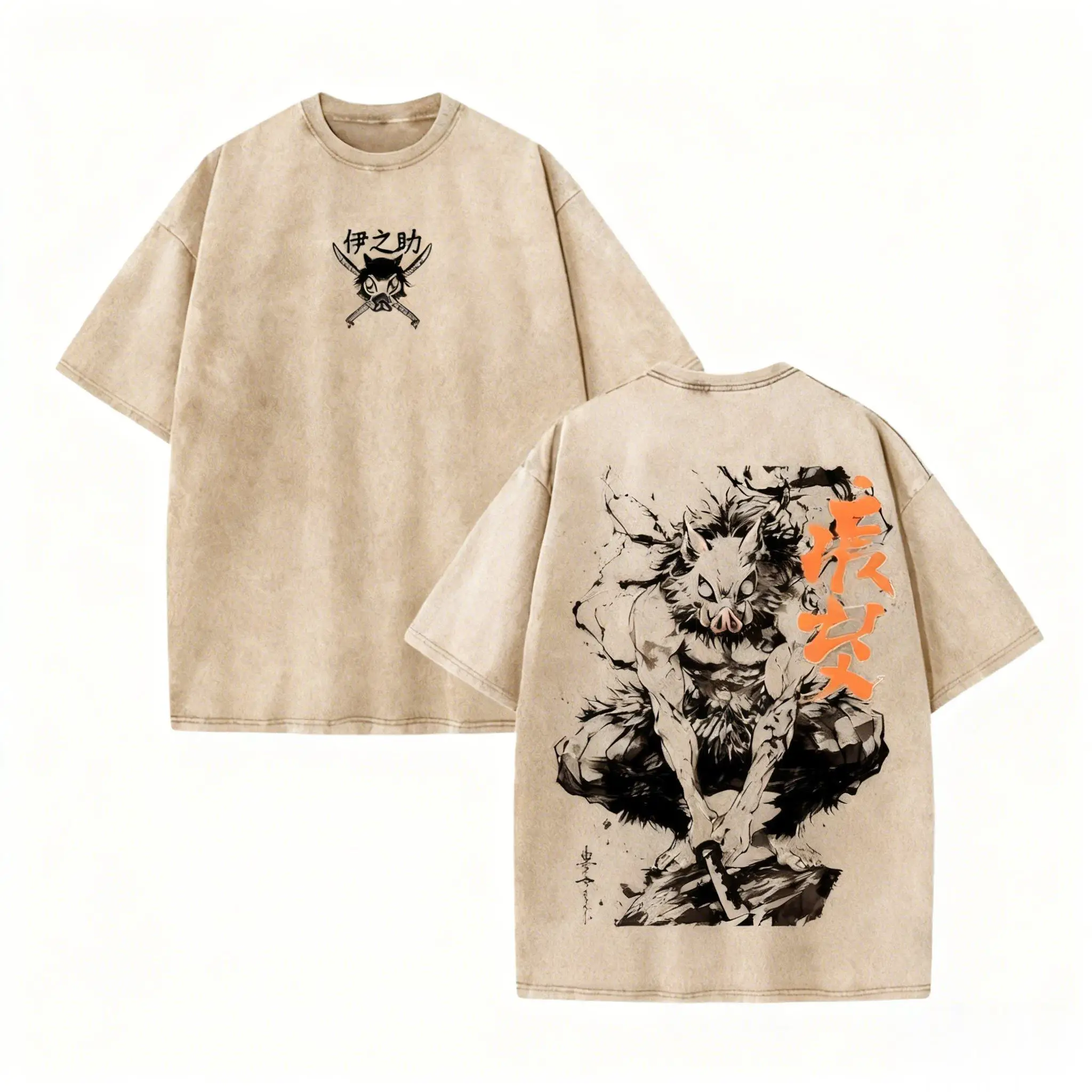 Démon Slayer Anime Inosuke graphique t-shirt hommes femmes coton Vintage t-shirt été décontracté à manches courtes hauts Manga imprimé Streetwear