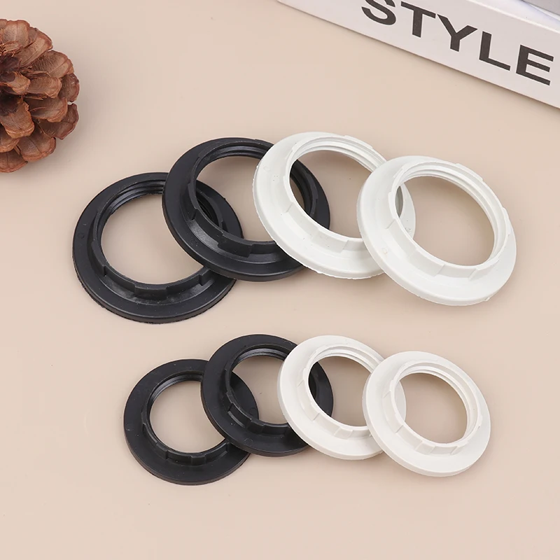 10Pcs/pack E14 E27 Threaded Lamp Socket Rings Pack E12 E26 Lock Lamp Shade Rings For Standard Base Lamp Holder Black White