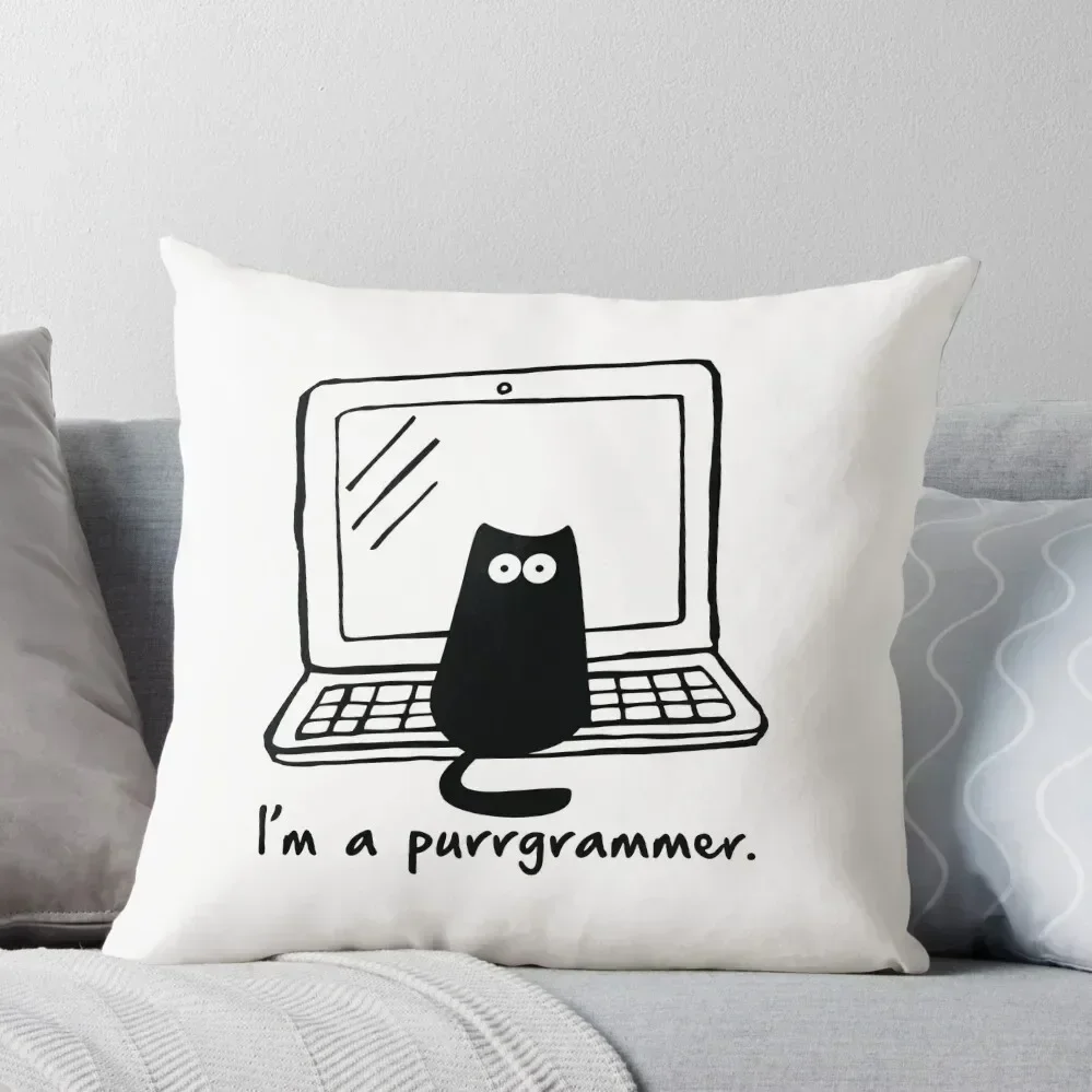 

I'm a purrgrammer Throw Pillow Cushion Covers For Living Room Sofa Cushions Covers Couch Cushions Christmas s Covers pillow