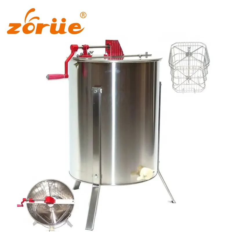 Centrífuga manual de acero inoxidable de 4 cuadros para miel, extractor de miel para máquinas de procesamiento de miel