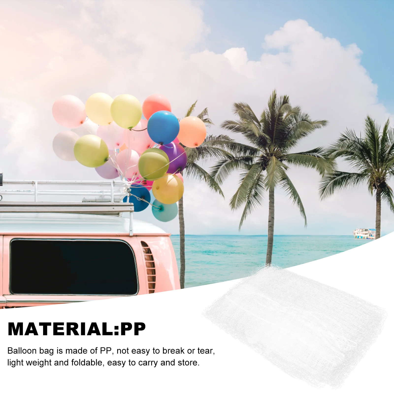 

200 Balloon Release Net 500x40cm PP Material Lightweight Foldable Party Supplies Balloon Drop Tool Transport Reusable