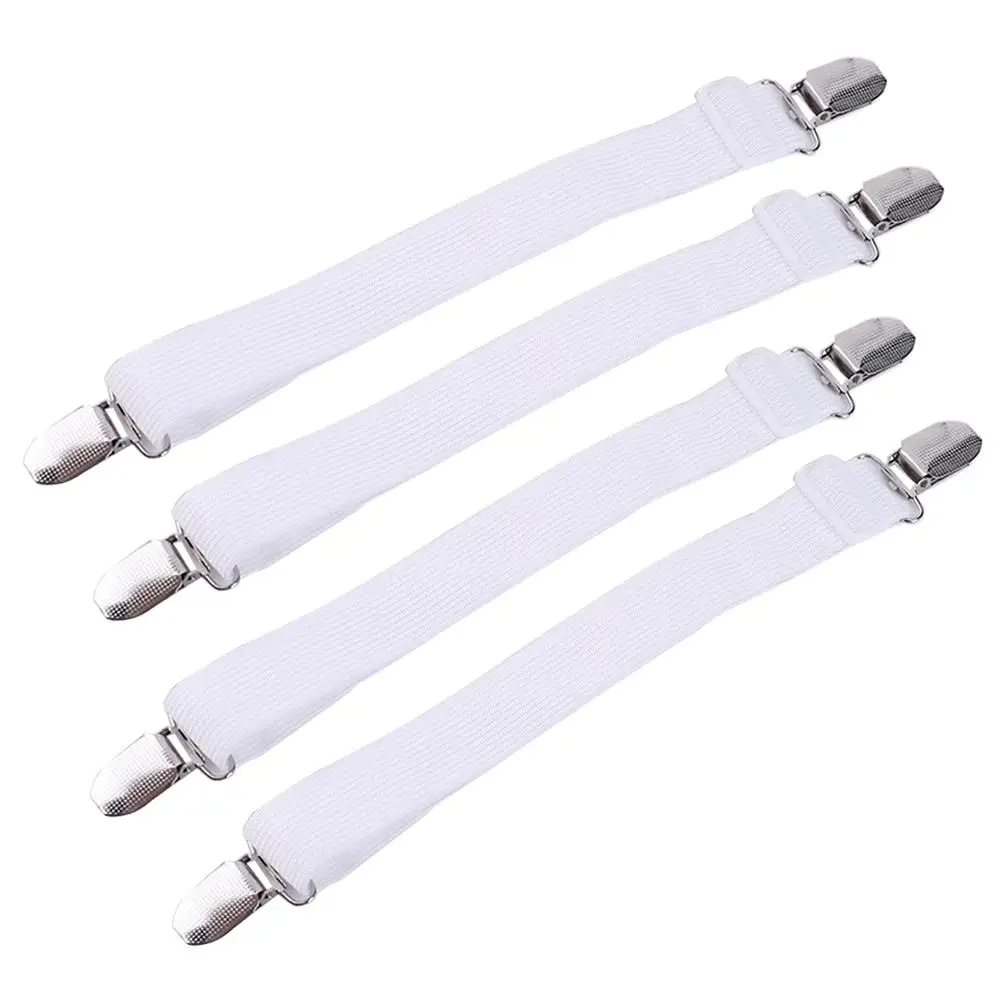 

4 Pcs Bed Sheet Clips Holders Fixing Tongs for Sheets Mattresses Fastener Elastic Straps Home Accessories