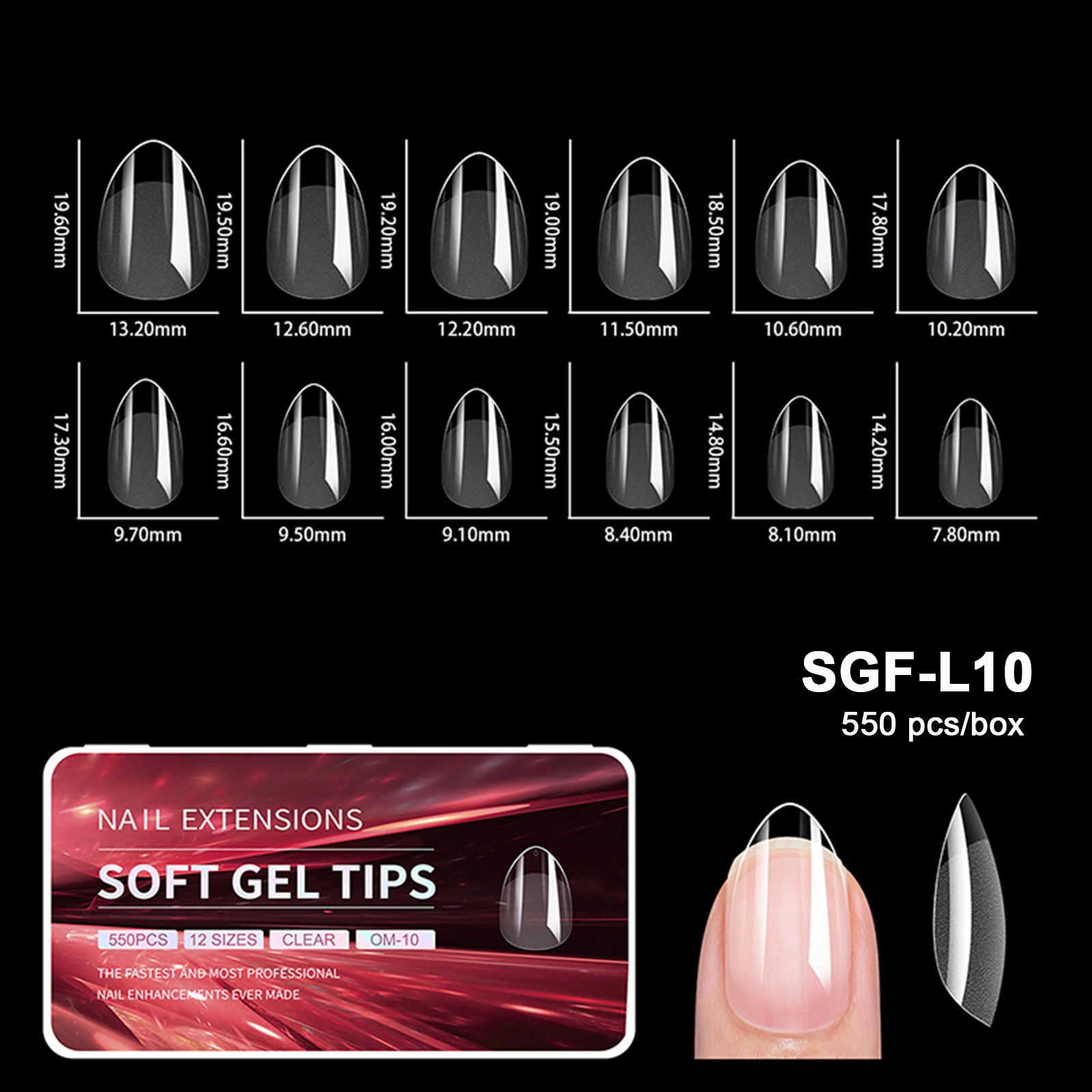 240Piece Medium and short soft - Nail Extension Tips 评论和价格