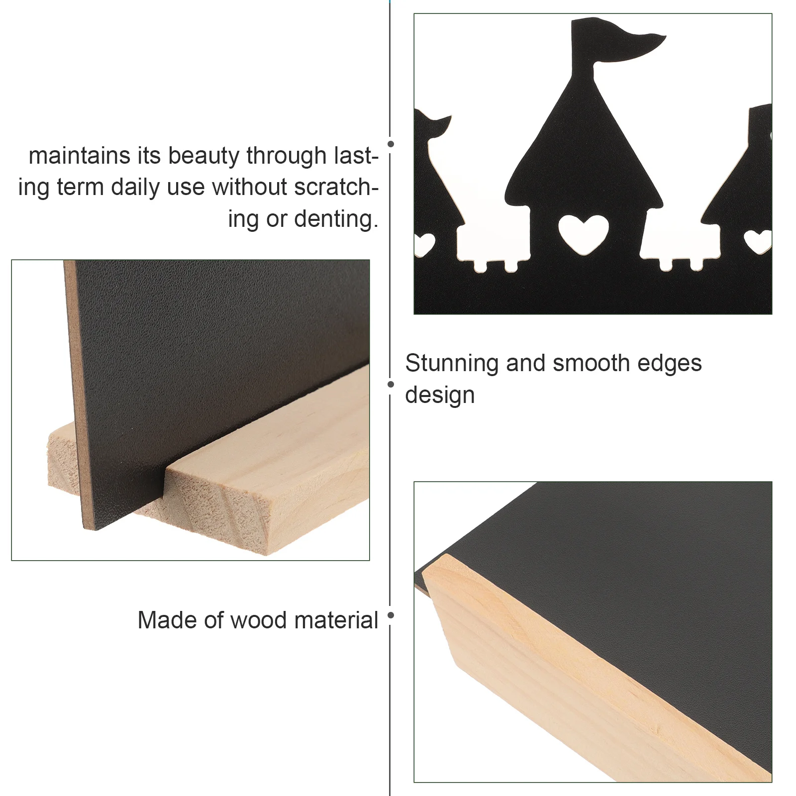 

1pcs Wooden Chalkboard Sign Small Tabletop Black Board For Party Wedding Menu Dessert Display Stand Home Office Decor