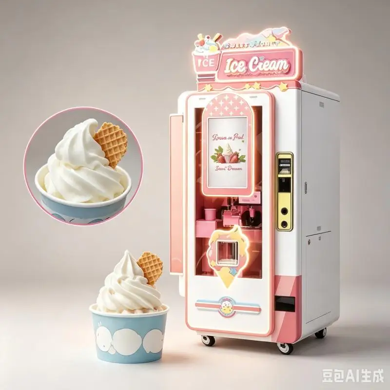 Customized Smart Ice Cream Vending Machine Automatic Soft Serve Equipment With Rapid Freezing System For Business Applications