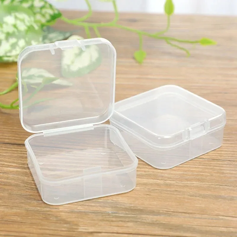 5Pcs PP Storage Box Mini Transparent Plastic Case Container Square Rectangle Packaging Box for Jewellry Beads Small Items