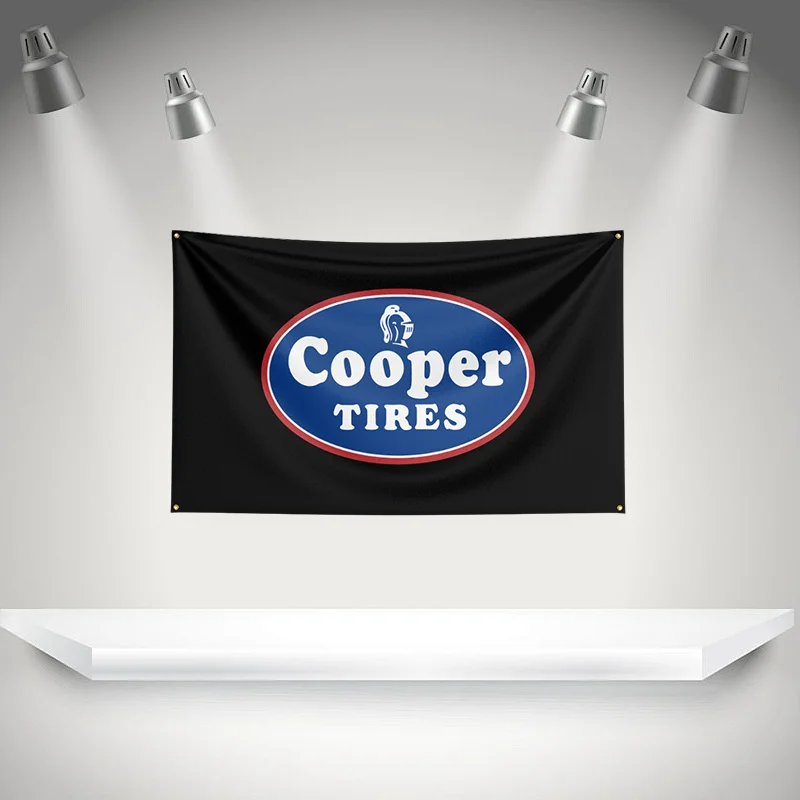 C-Cooper Tires Flag Auto Parts Tools Banner   HD Printing Tapestry Exhibition, Car Fans, Garage Decor