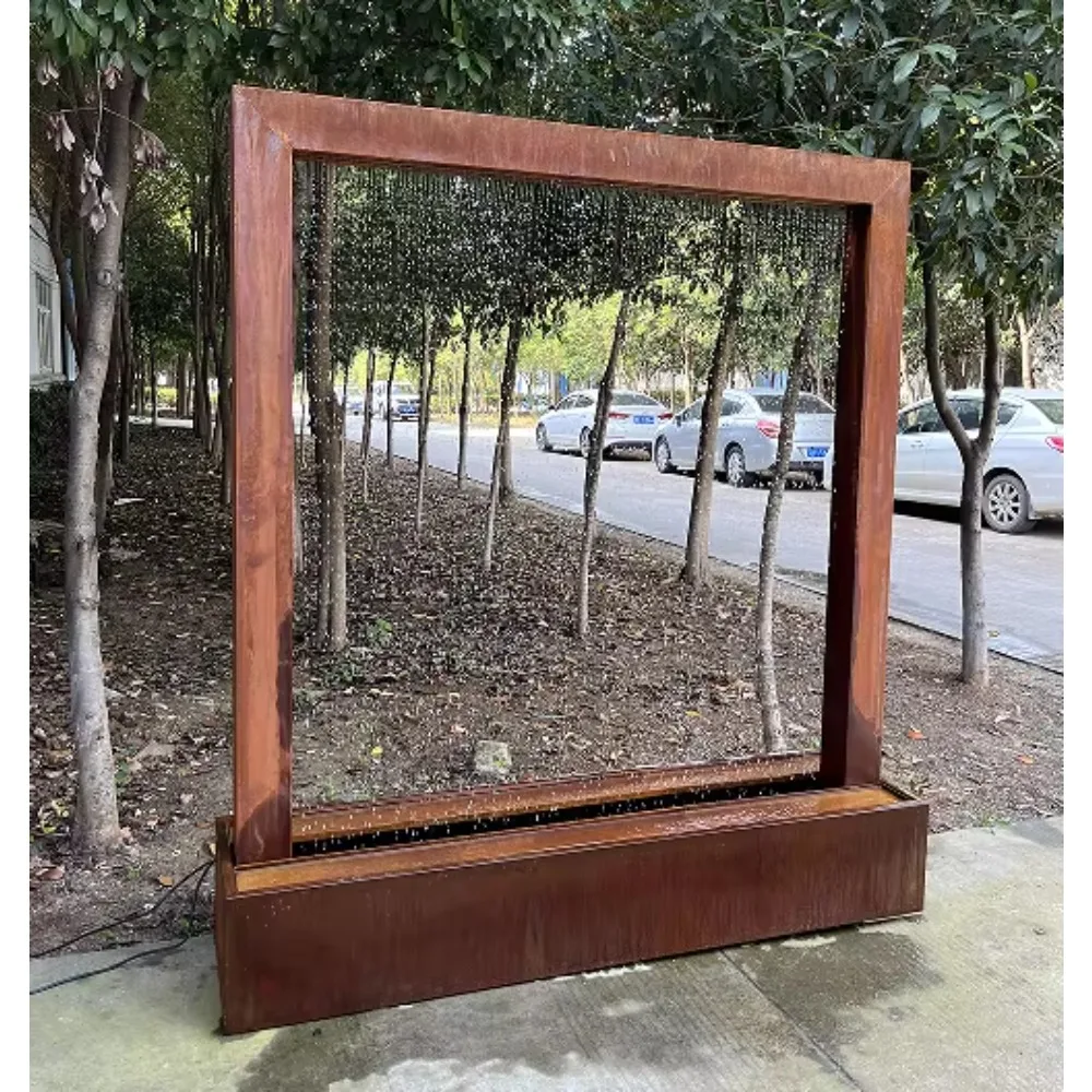 Stainless steel water fountain waterfall curtain for park and courtyard decoration