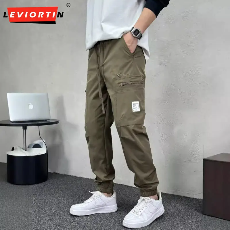 Autumn Men Drawstring Legging Harem Pants Hip Hop Loose Breathable Workwear Trousers Fashionable Multiple Pockets Sport Pants