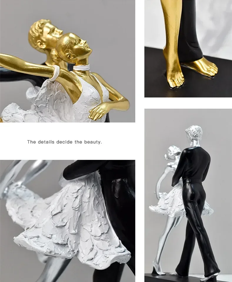 Crafts Resin Model Nordic Style Lovely Ballet Dance Girl Statue Collection Home Decoration Action Figures Toys Girl Gift