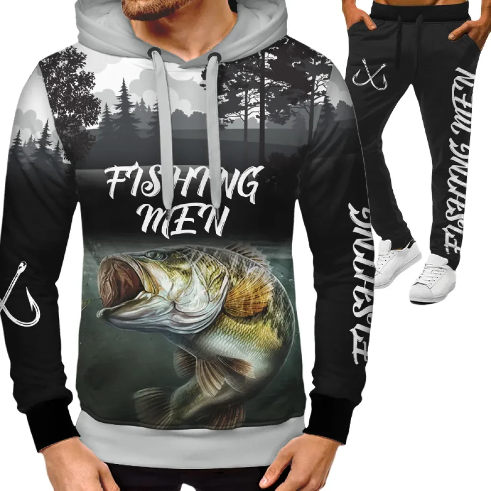

Fishing Camouflage Two Piece Hoodie Pant Sets 3d Print Set Men Women Fashion Hoodie+Pant Man Set Tracksuit jogging Set
