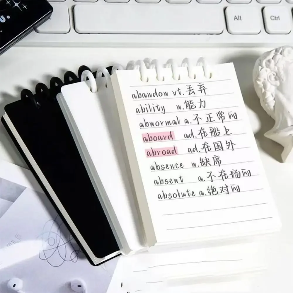 Kartun A7 Buku Catatan Saku Loose-Leaf 80 Lembar Buku Catatan Mini Garis Horisontal Persegi Halaman Dalam Memo Pad Siswa