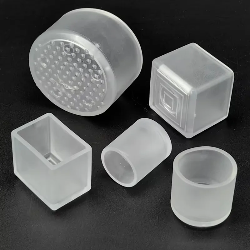 Furniture Table Foot Tip Chairs Legs Silicone Pad Protector Cover Transparent Round Rubber Pipe Plug Lid Tube Hole Protection