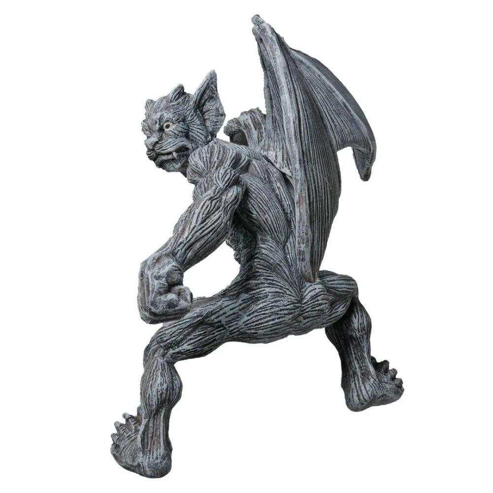 Durable Gothic Bat Statue Sculpture for Outdoor Fence Porch Gargoyle Theme for Lawn Garden Decor Gifts