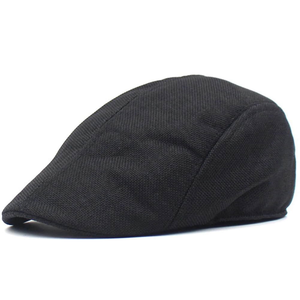 

Big Size Newsboy Cap Men Winter Wool Thick Warm Vintage Herringbone Casual Stripe Berets Flat Hat Cap Adjustable