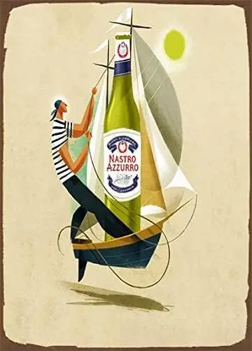Y1, Placa Metálica Decorativa de Pared Estilo Vintage con Diseño de Cerveza Peroni, Letrero de Metal para el Hogar, Póster Art Deco # P75, TinSignEUa674-alumin