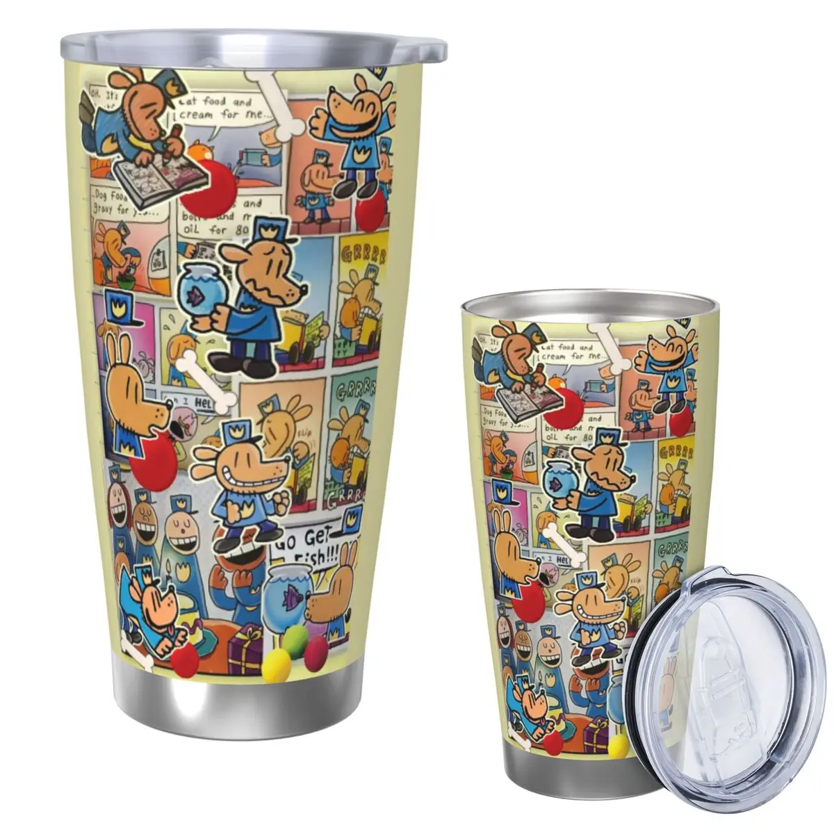 Dog Man Dogman Movie 2025 Comic Stainless Steel Tumbler Vacuum Insulated Mug Thermal Cold Cups Straw With Lid 20oz