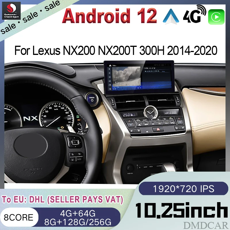 

Android 12 Car Radio Multimedia Video Player CarPlay Auto Stereo Screen GPS Navigation For Lexus NX NX200 NX200T 300H 2014-2020