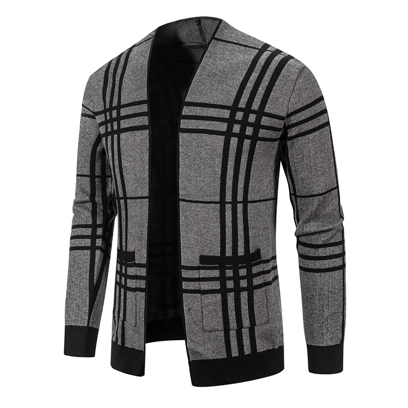 The New Man Cardigan Stripe with A Pocket Knitwear Fashion Leisure Sweater