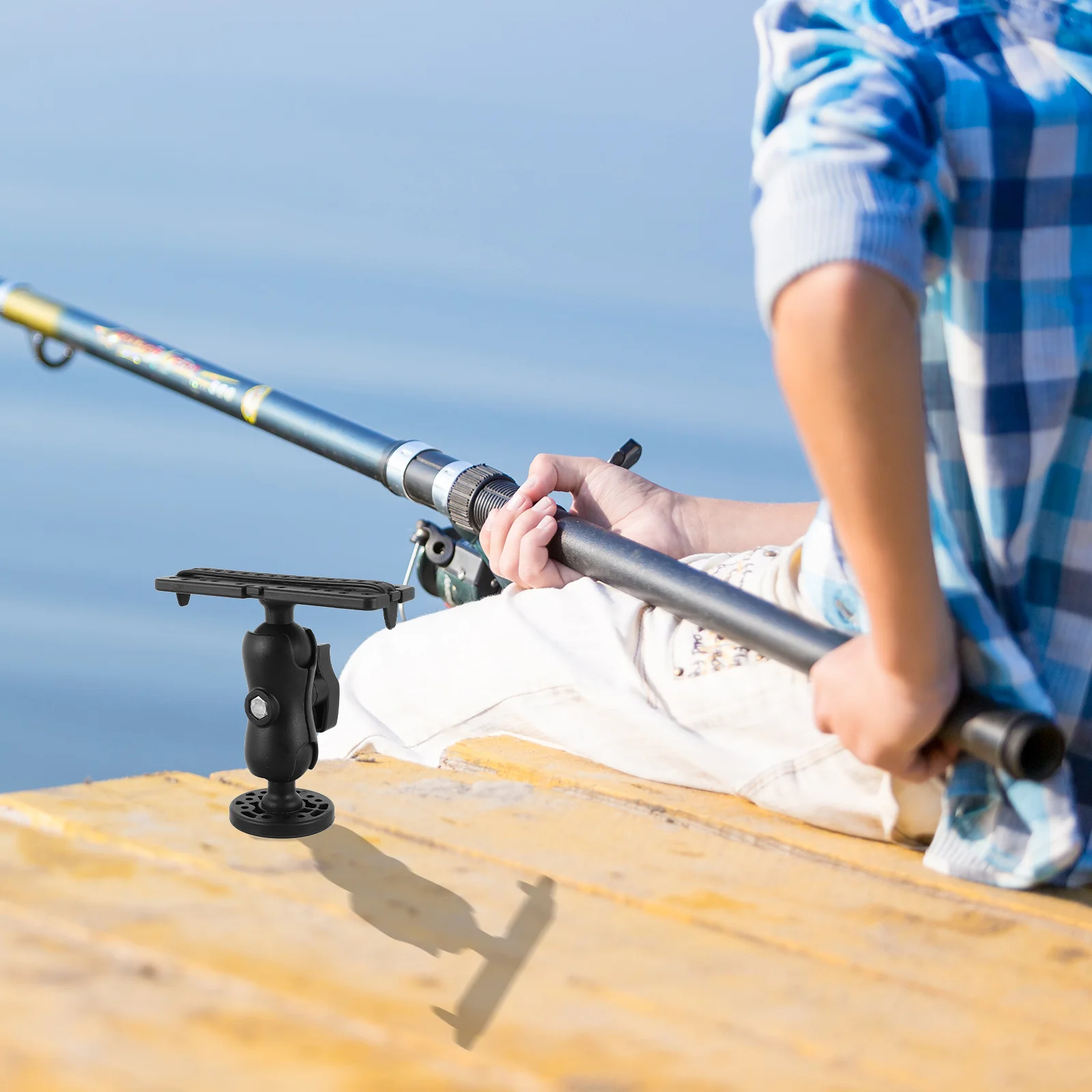 1 セットのフィッシュマウントプレミアム ABS 素材ユニバーサルカヤックボートホルダータブレット用回転耐摩耗性多機能