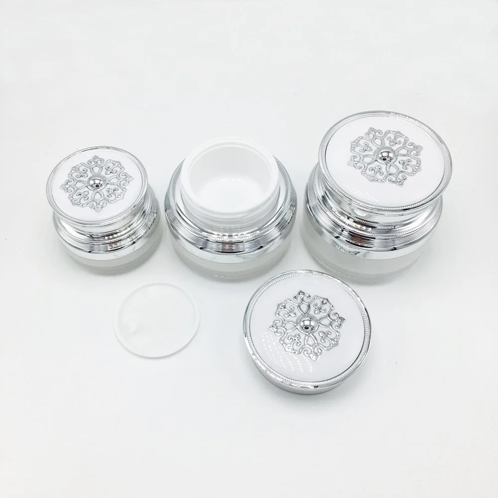 30G & 50G Dung Lượng Bạc Mặt Tráng Gương Màu Acrylic Chất Liệu Da Pha Lê Chai Với Không Gian Siêu Tốc Và Nắp