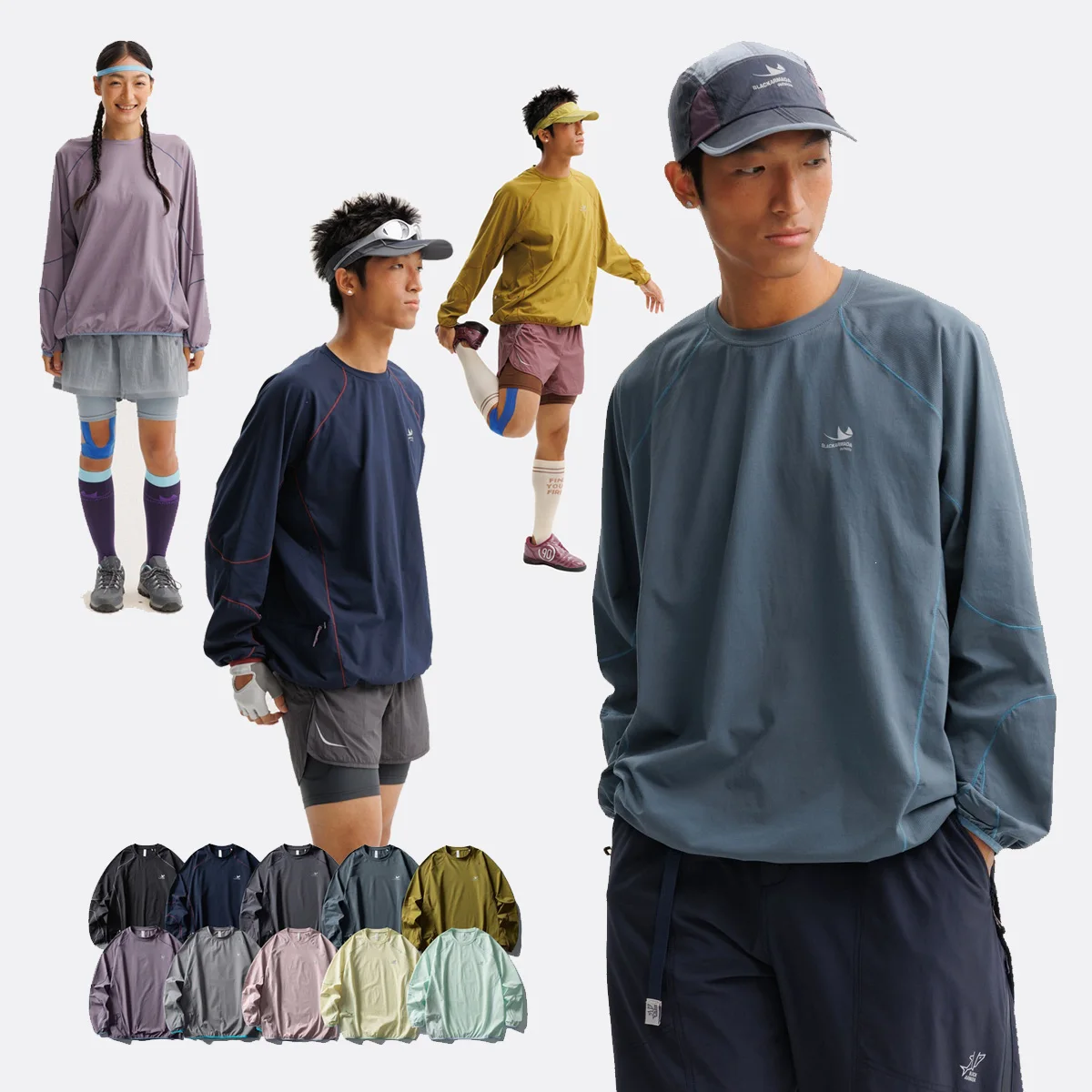 Camiseta deportiva de manga larga para hombre y mujer, ropa de calle urbana para exteriores, ropa técnica informal holgada de secado rápido, ligera y de alta elasticidad