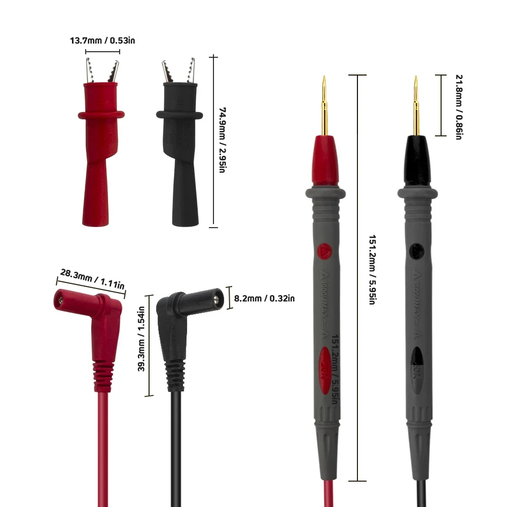 Sonde de test universelle pour testeur de compteur numérique, stylo de câble métallique en silicone, goupille pour FLUKE, Vichy, 1000V, 20A