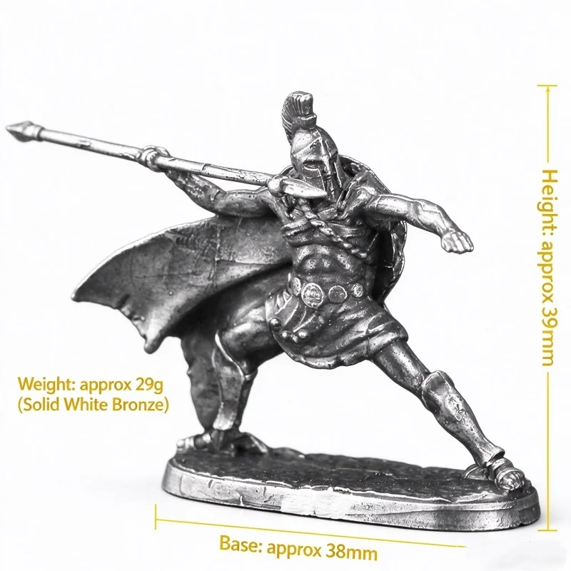 1Pcs Ancient Spartan Roman Soldier Figurine Miniature Vintage Metal Warrior Model Statue for Desktop Decoration Collectible Gift
